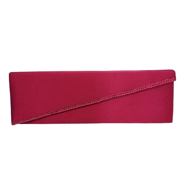 Y2K Pink Sequined Boxy Clutch Purse - Picture 1 of 7